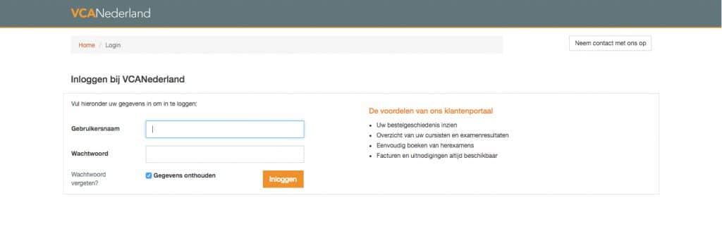 Nieuw bestelproces VCANederland